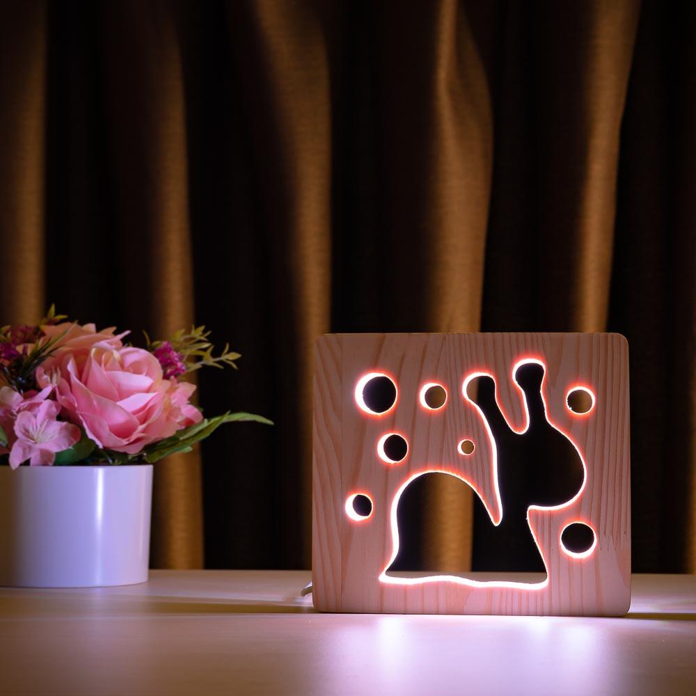 Светильник-ночник ArtEco Light Улитка из дерева Разноцветный (1020423)