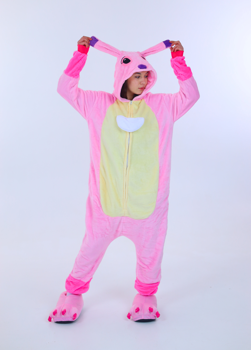 Кигуруми для взрослых Стич Энджел на молнии для женщин и мужчин L Розовый (1152/L)