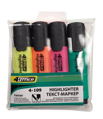 Набір текстових маркерів 4Office 1-4,5 мм 4 шт. (01100310) Набір текстових маркерів 4Office 1-4,5 мм 4 шт. (01100310)