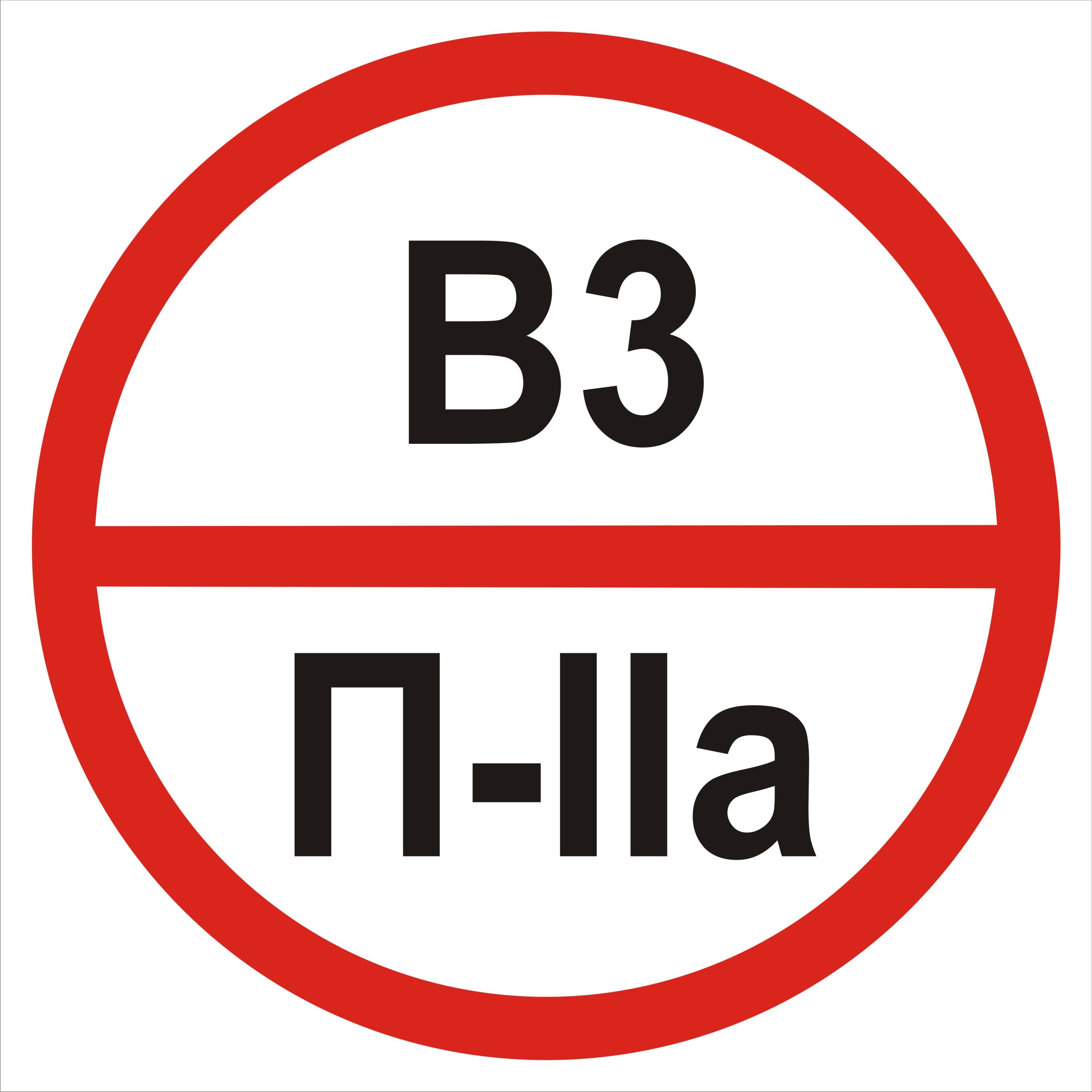 Табличка категория помещения В3/П3а 20х20 см (00224)