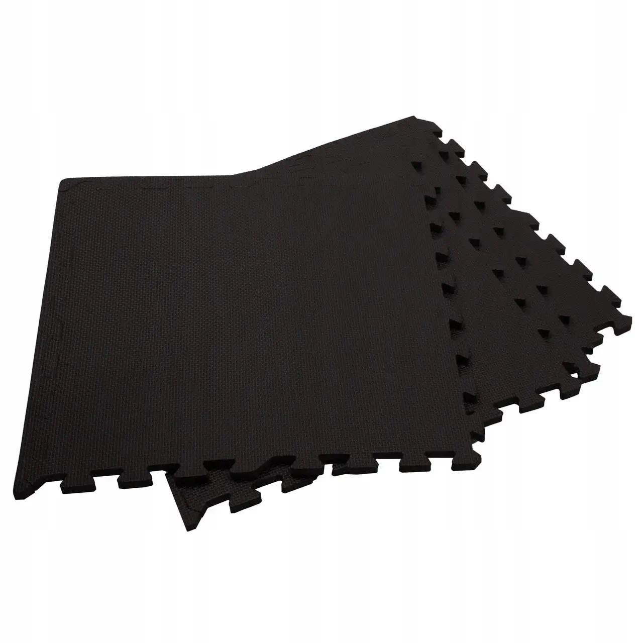 Мат-пазл ластівчин хвіст Springos Mat Puzzle EVA 120x120x2 cм FM0001 Black