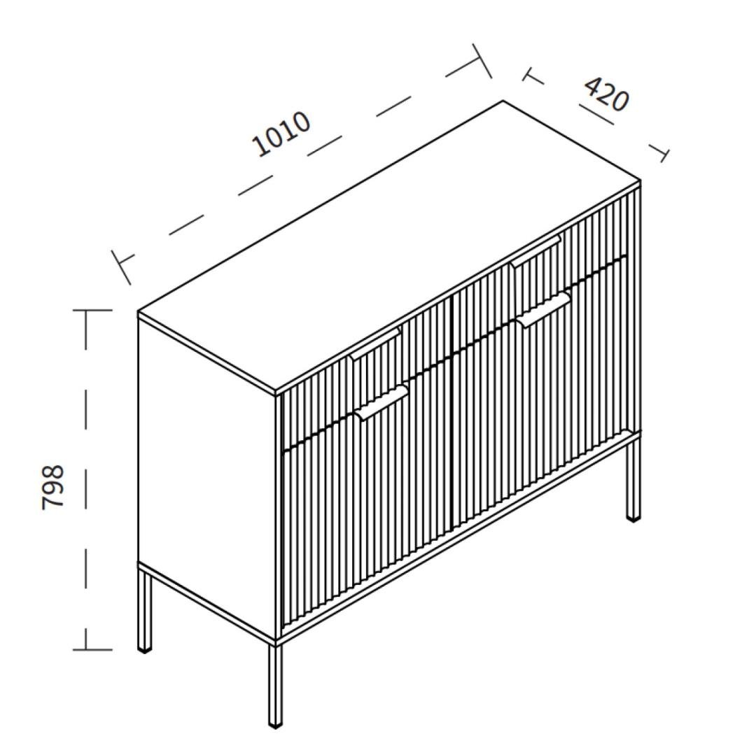 Комод DiPortes Атланта А-06 МДФ 100/80/42 см Белый матовый (01198) - фото 2