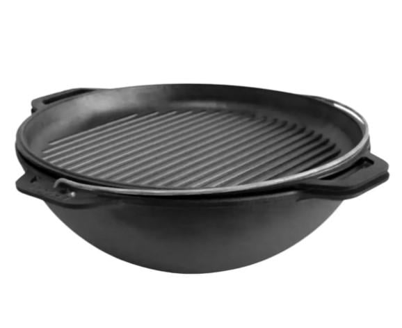 Котел азіатський чавунний Brizoll Азія КА12-4 12 л з кришкою-сковородою (30226329)