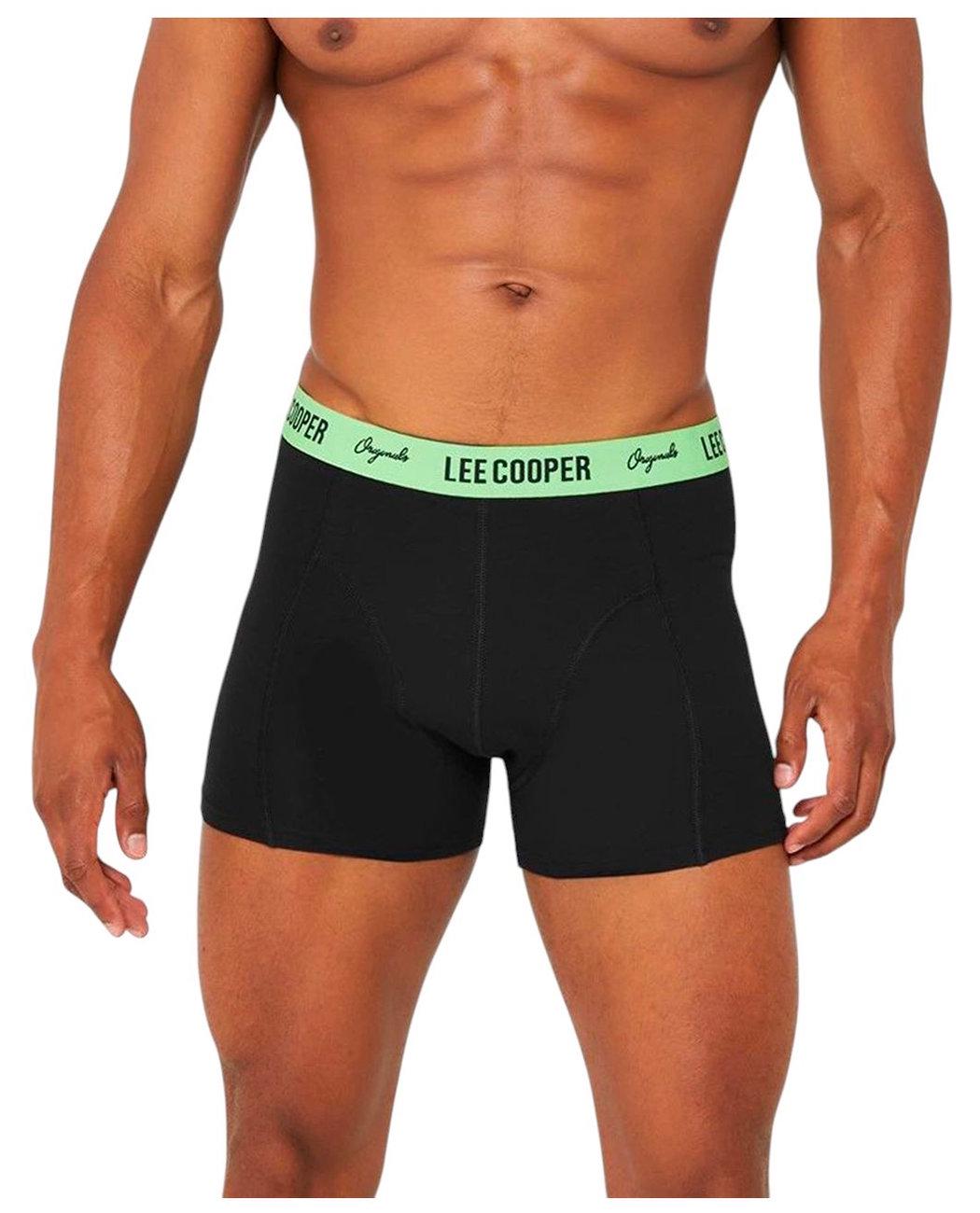 Труси-боксери чоловічі Lee Cooper 42261140LGREEN 3XL Чорний із салатовим поясом (2422611405506)