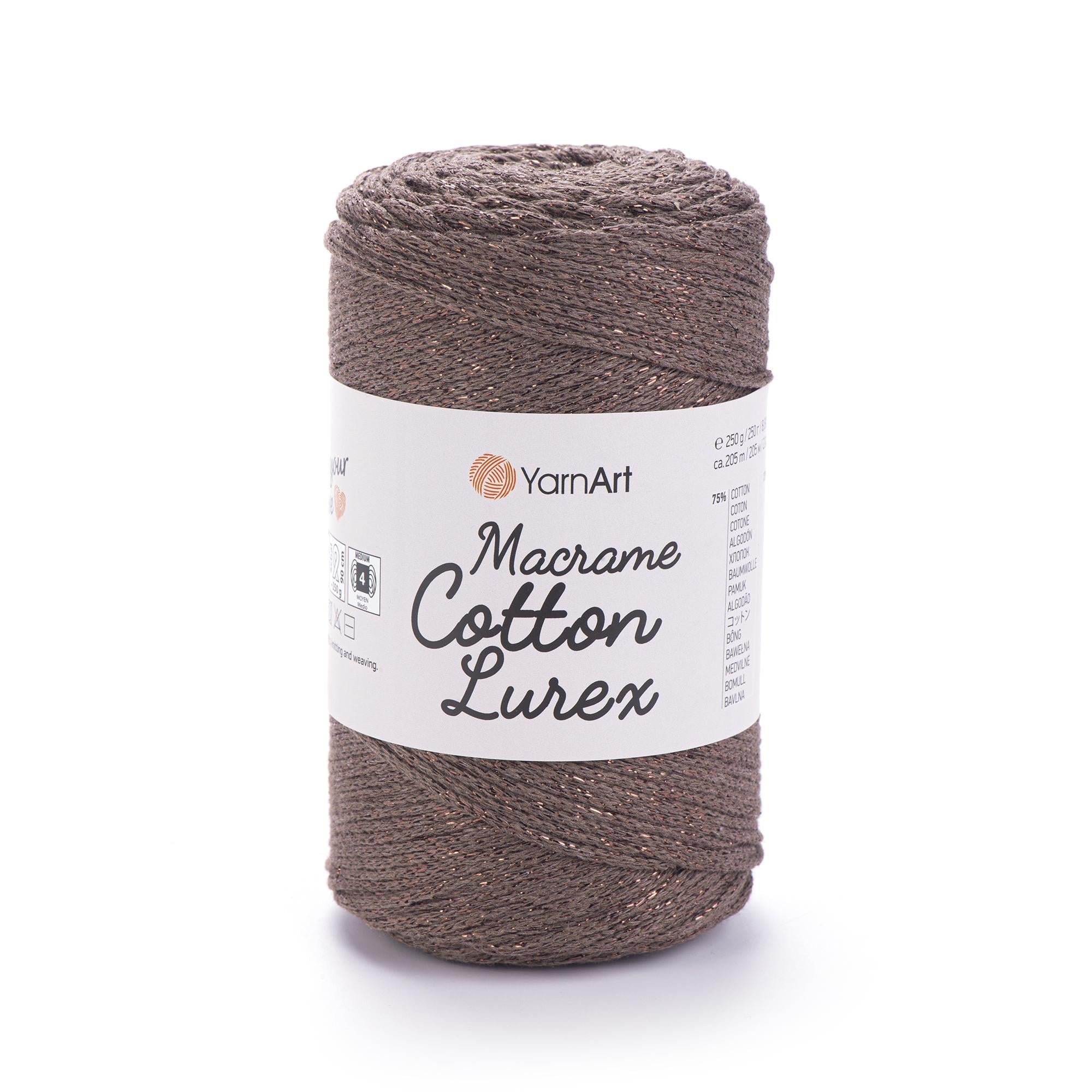 Шнур плетеный Macrame Cotton Lurex 2 мм Шоколад люрекс серебро №736 (2299753154)