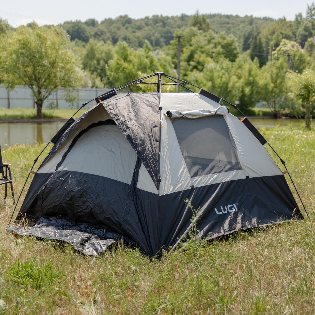 Палатка автоматическая LU-016B трехместная 2x2 м Черный (7457)