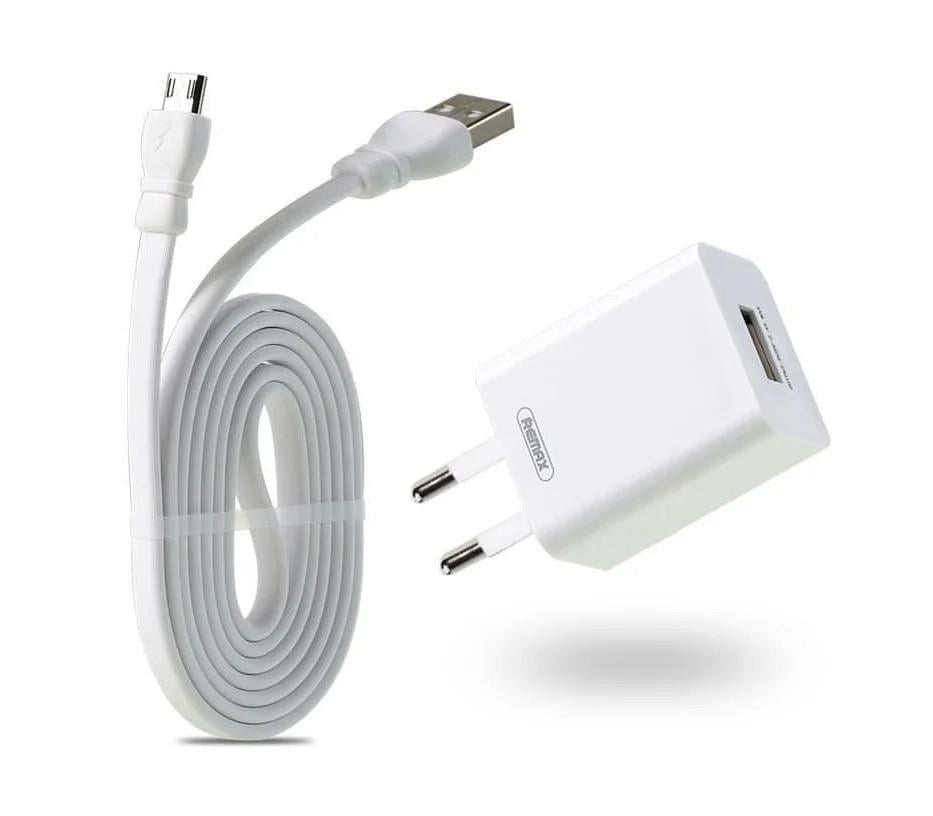 Зарядное устройство для сети Remax RP-U14m Traveller 2,4 A 1 USB кабель microUSB 220 V EU Белый (6954851289418)