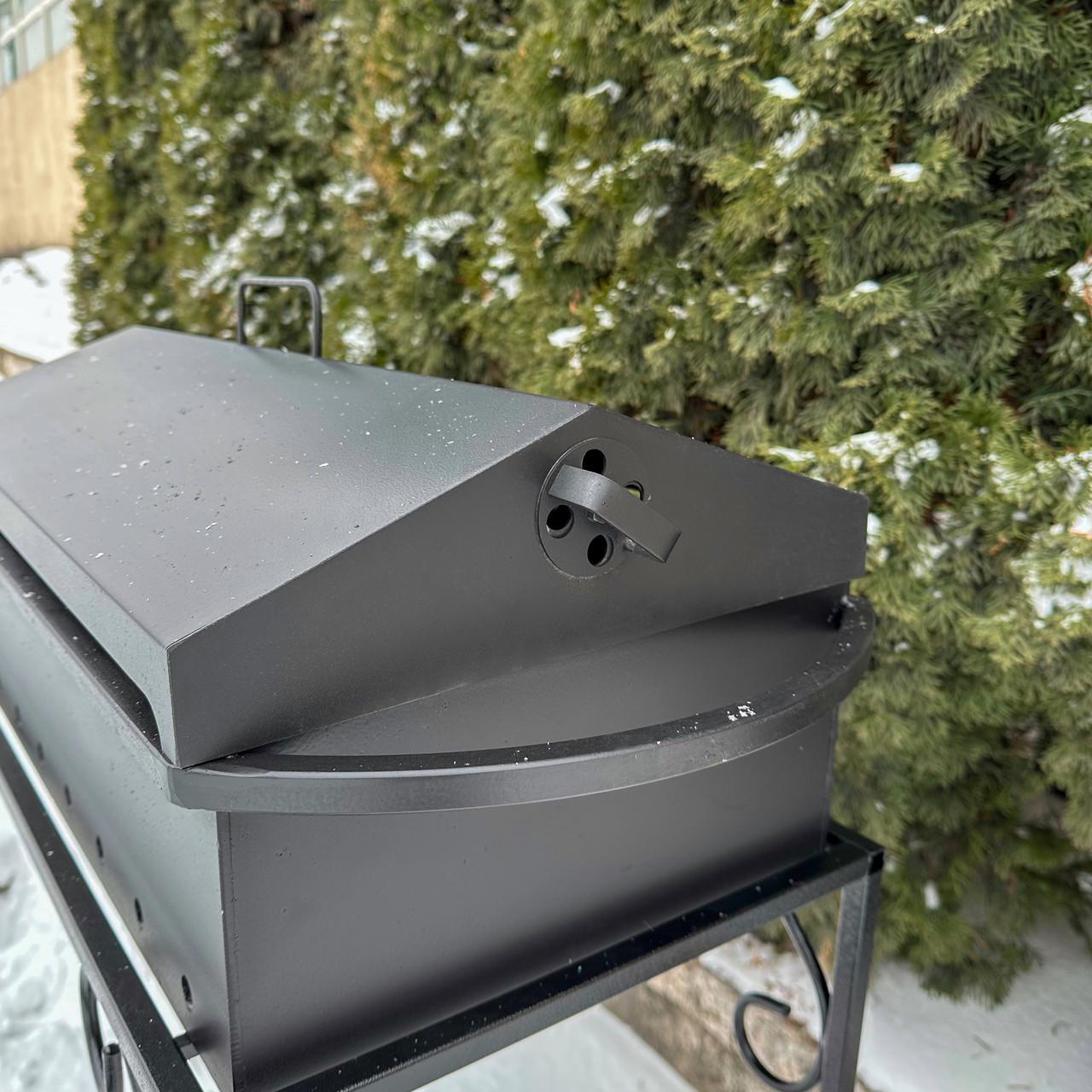 Кришка універсальна-барбекю Metalzavod для мангалу на 9 шампурів 67,5х33х13 см (KRSHK-MB9) - фото 5 Кришка універсальна-барбекю Metalzavod для мангалу на 9 шампурів 67,5х33х13 см (KRSHK-MB9) - фото 5