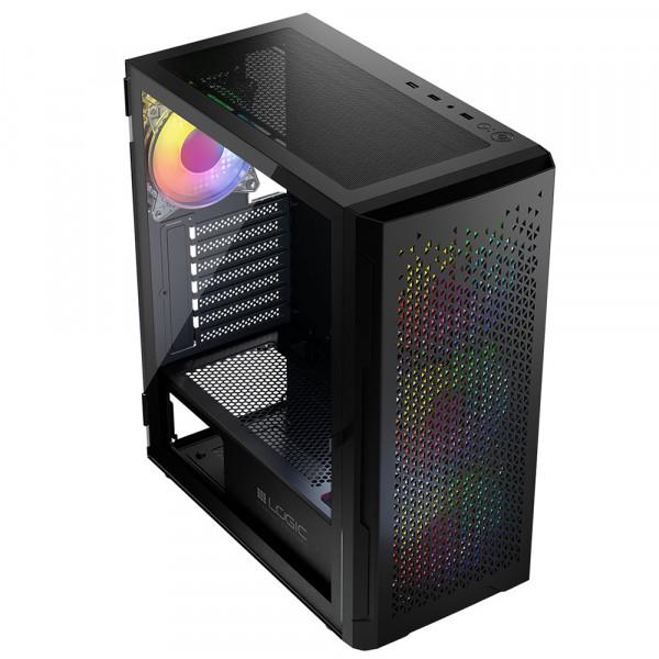 Корпус для ПК LogicConcept AT-ARAMIS-10-0000000-0002 ARAMIS MESH/GLASS ARGB fans 4x120 мм без БЖ ATX Black (583418) - фото 7