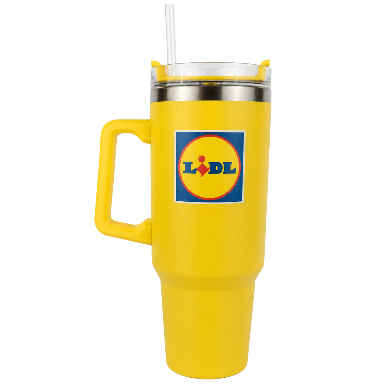 Изотермическая кружка Lidl HG12790B с ручкой и трубочкой 1,2 л Yellow (3_08536)