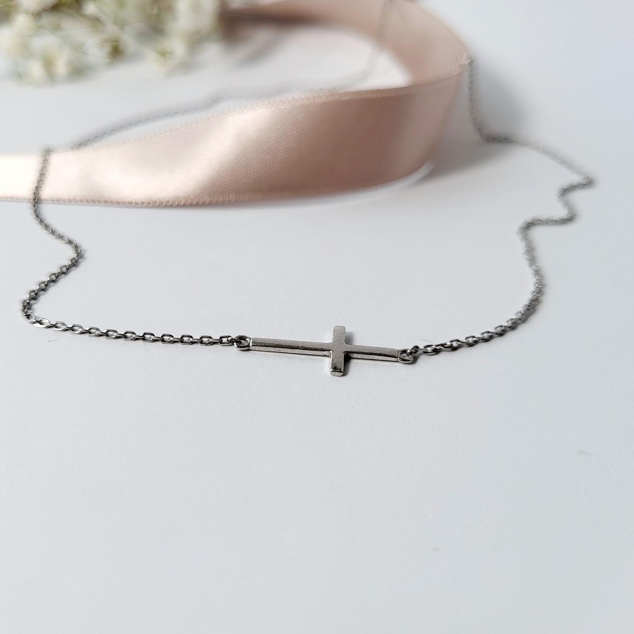 Цепочка серебряная Крест без камней 40-42 см 925 пробы 1,71 г (86083)