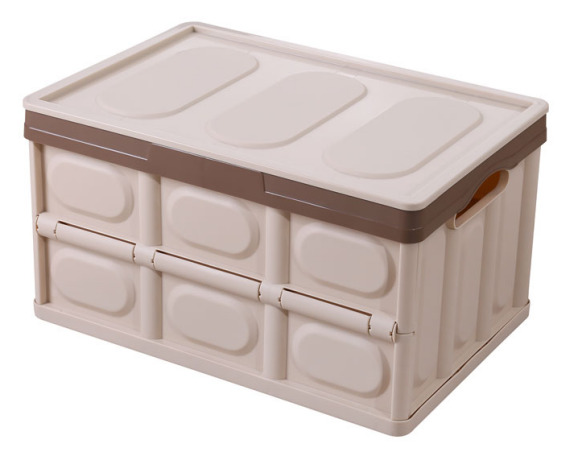 Складаний органайзер SUNROZ Folding Car Storage Box пластиковий в багажник автомобіля L Бежевий (SUN6853)