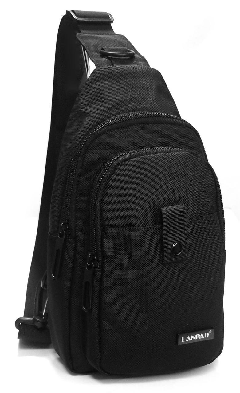 Мужская сумка тканевая Lanpad Черный (LAN63745 black)