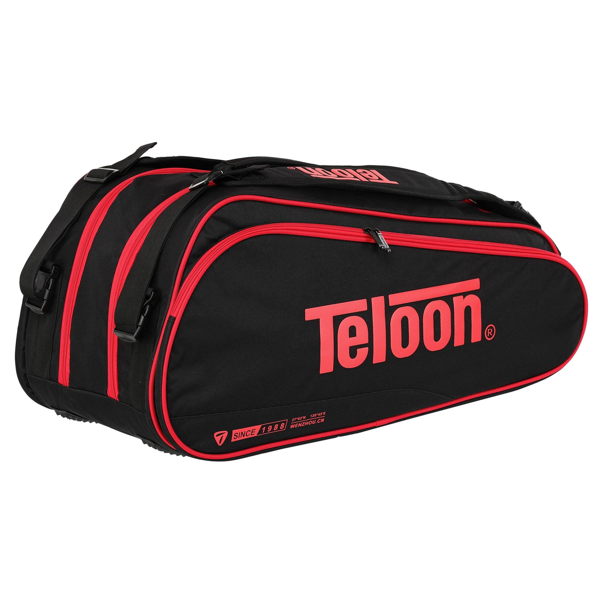 Чехол для теннисных ракеток Teloon TS18001 на 6 ракеток Черно-оранжевый (TS18001_Черный-оранжевый)