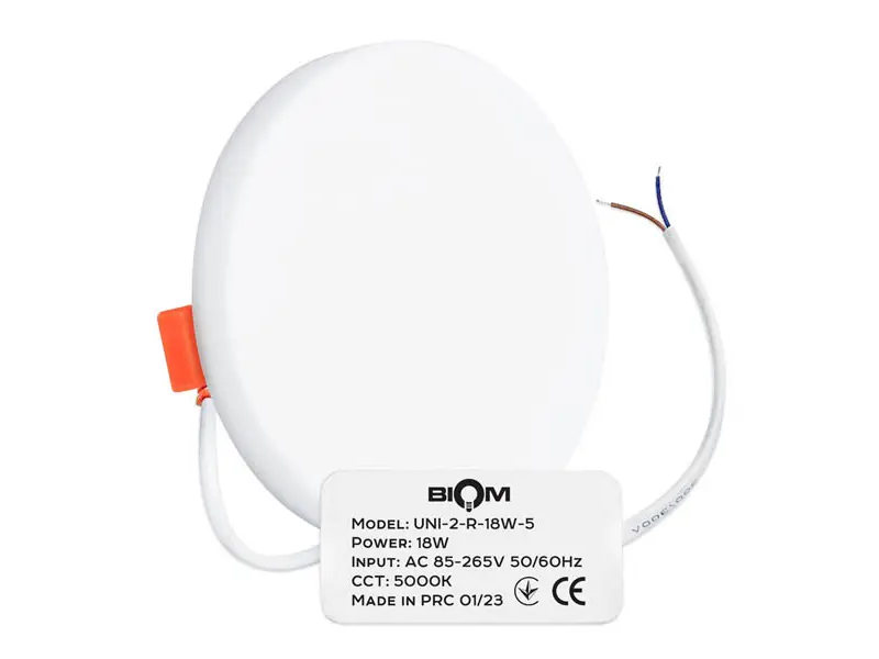 Светильник светодиодный врезной Biom UNI-2-R18W-5 18 Вт 5000К круглый (6338)