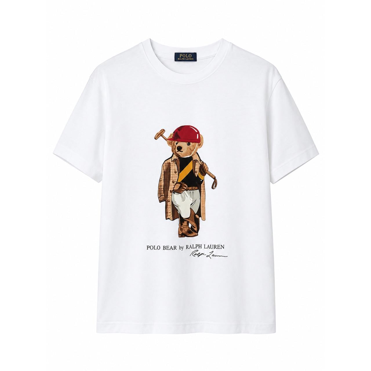 Футболка Polo Ralph Lauren Premium с принтом мишки White Футболка Polo Ralph Lauren Premium с принтом мишки White