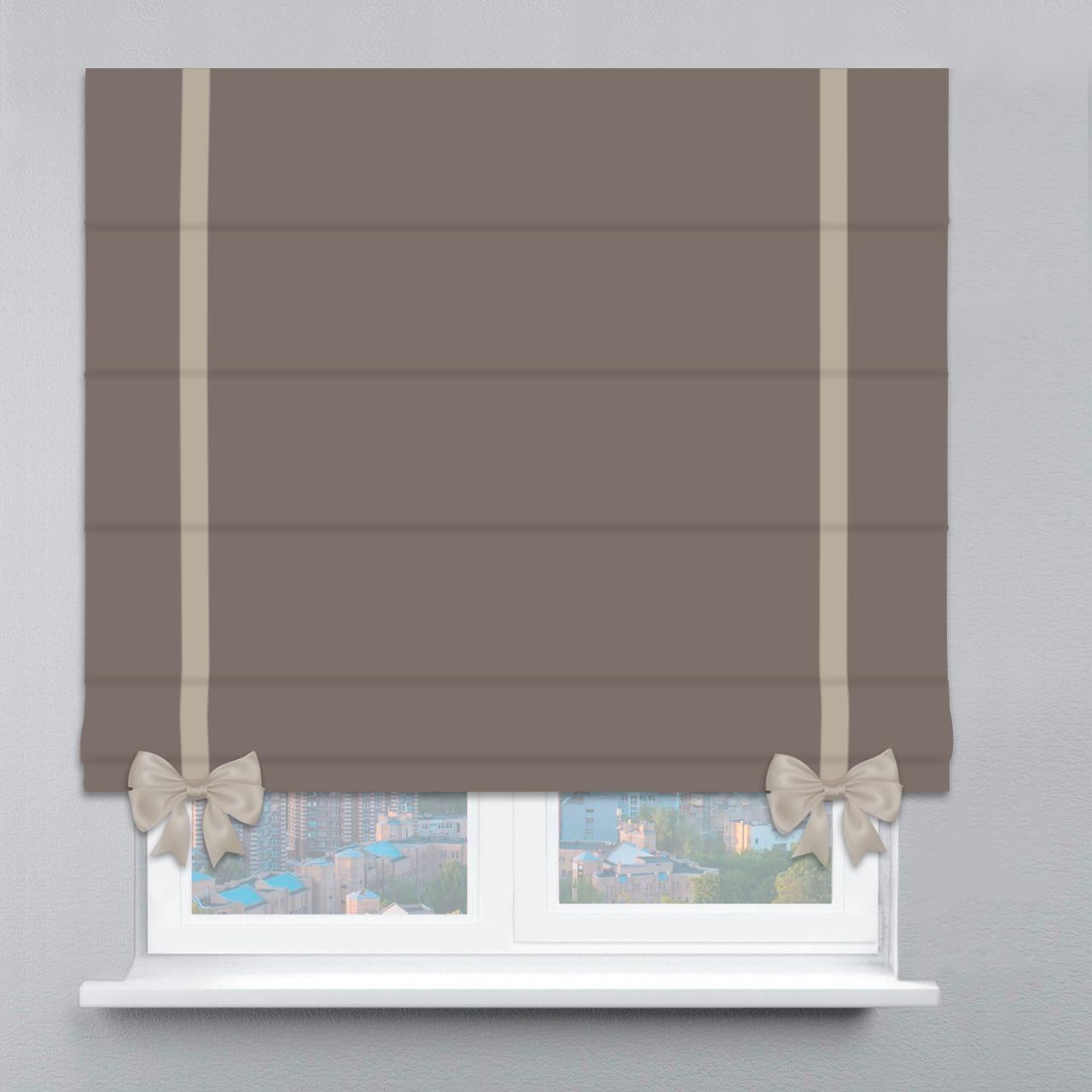 Римская штора велюр с лентой и бантом 100х170 см Ореховый (STR-07)