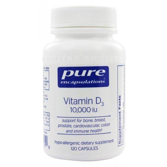 Витамин D Pure Encapsulations Vitamin D3 10,000 UI 120 Caps (PE-01195)