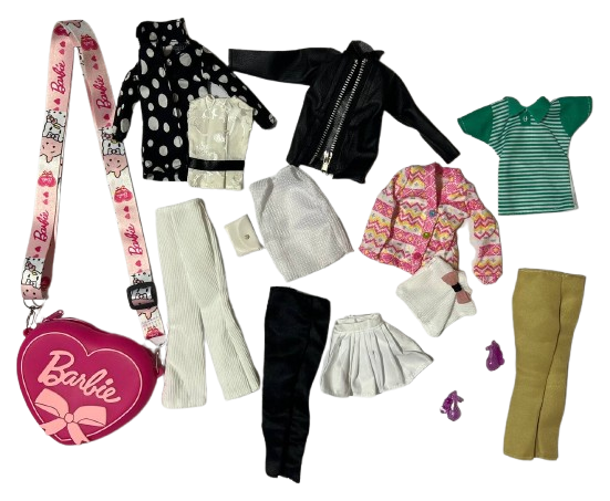 Набор одежды для кукол типа Барби в сумочке (1340)