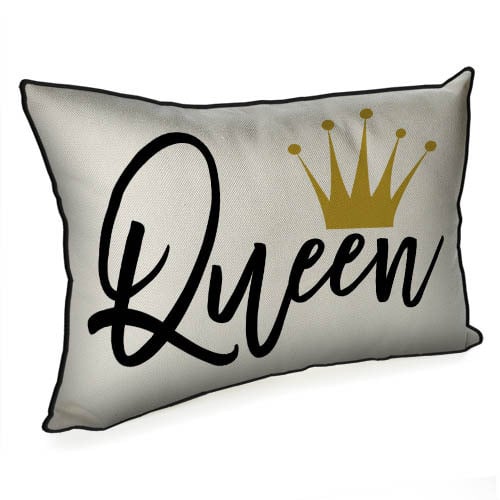 Подушка интерьерная с мешковины Queen 45х32 см (43PHB_20F003)