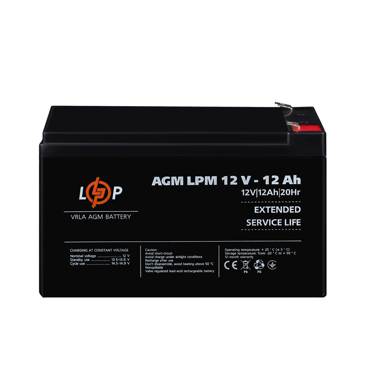 Акумулятор AGM LPM 12V-12 Ah (28152569) - фото 2