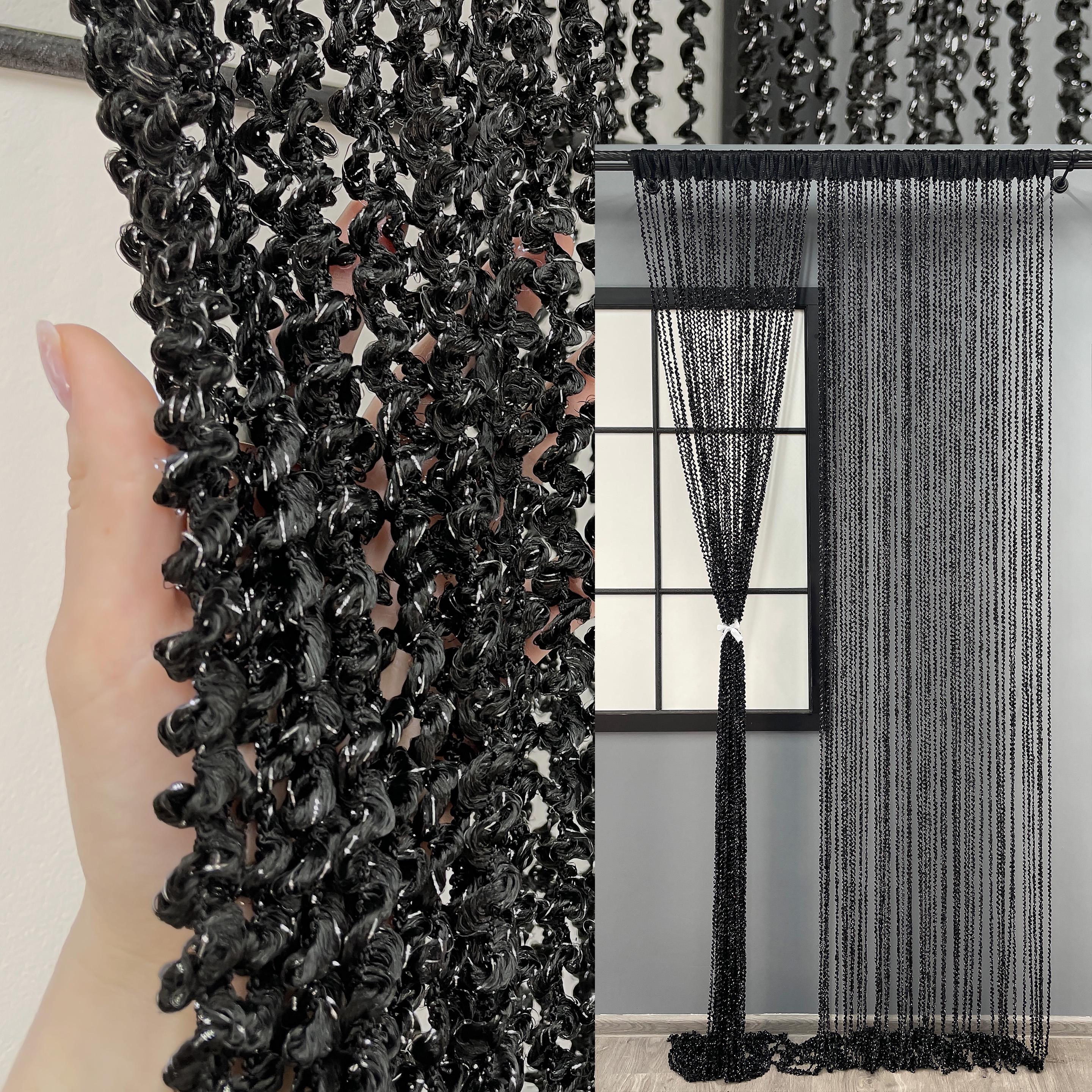 Шторы-нити спираль с люрексом 300х300 см Черный (61-067) - фото 4