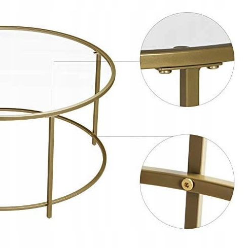 Журнальний столик Leobert Oskar з скляною стільницею Золотий (4638) - фото 5 Журнальний столик Leobert Oskar з скляною стільницею Золотий (4638) - фото 5