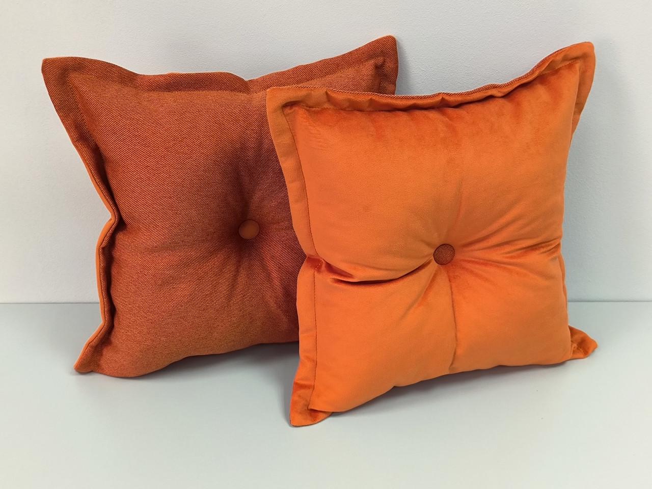 Декоративная подушка из рогожки и велюра с пуговицей 40x40 см (2084466026) - фото 2 Декоративная подушка из рогожки и велюра с пуговицей 40x40 см (2084466026) - фото 2