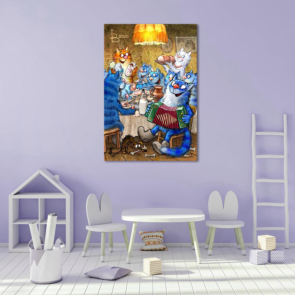 Модульная картина Полный стол гостей 1 модуль 40х60 см