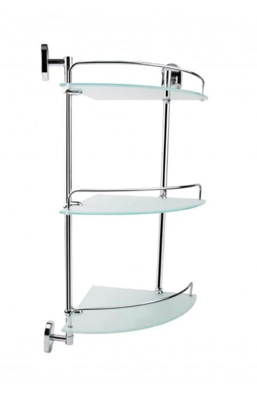 Полиця Kroner KRM Elbe-ACG2907-3 кутова триярусна скляна