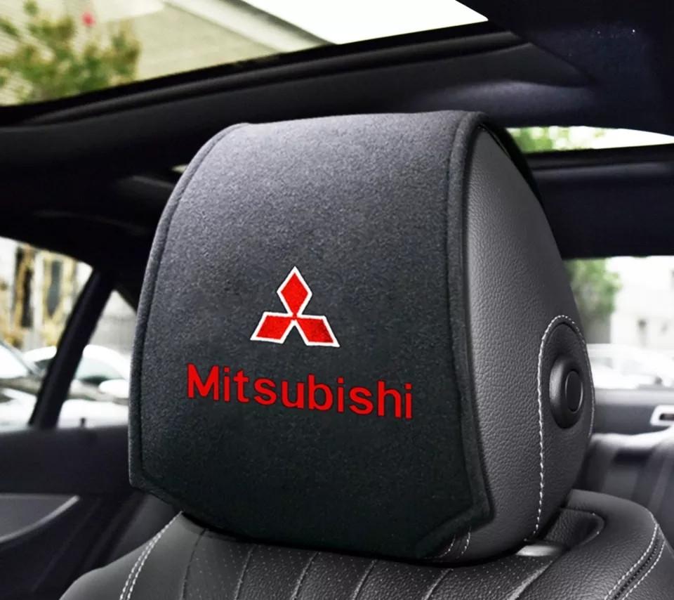 Чехол на подголовник с логотипом Mitsubishi 2 шт. (1728559469)