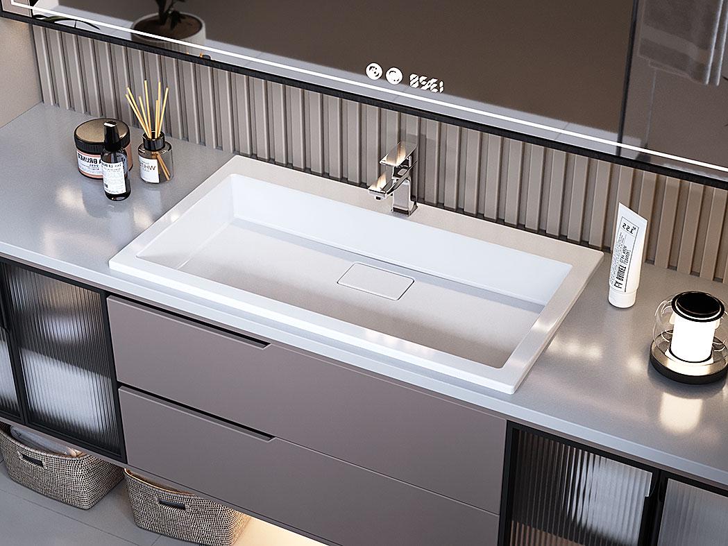 Умивальник накладний Status Aria Low 80 White (725) - фото 4