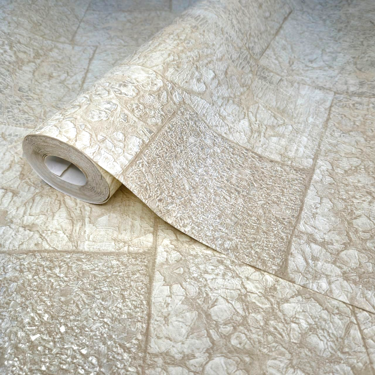 Обои виниловые Славянские обои с имитацией камня 10,05x1,06 м Бежевый (1570-02)