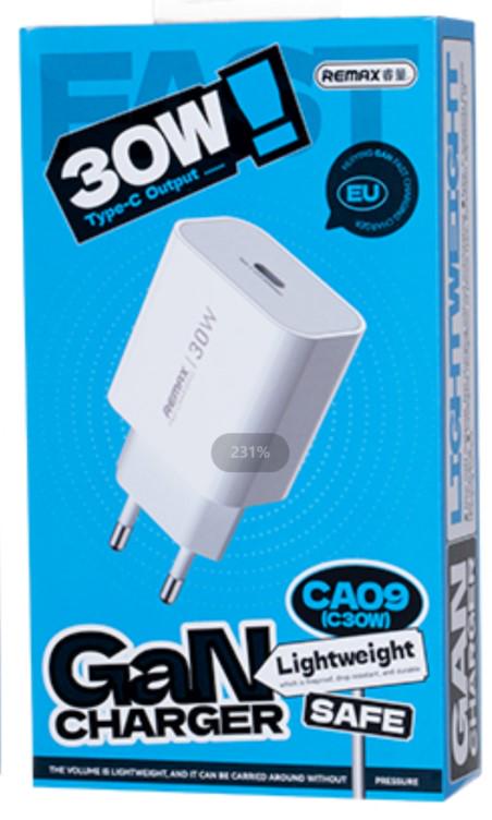 Зарядное устройство Remax CA09 1TypeC 30W GaN Charger White (29682873) - фото 2 Зарядное устройство Remax CA09 1TypeC 30W GaN Charger White (29682873) - фото 2