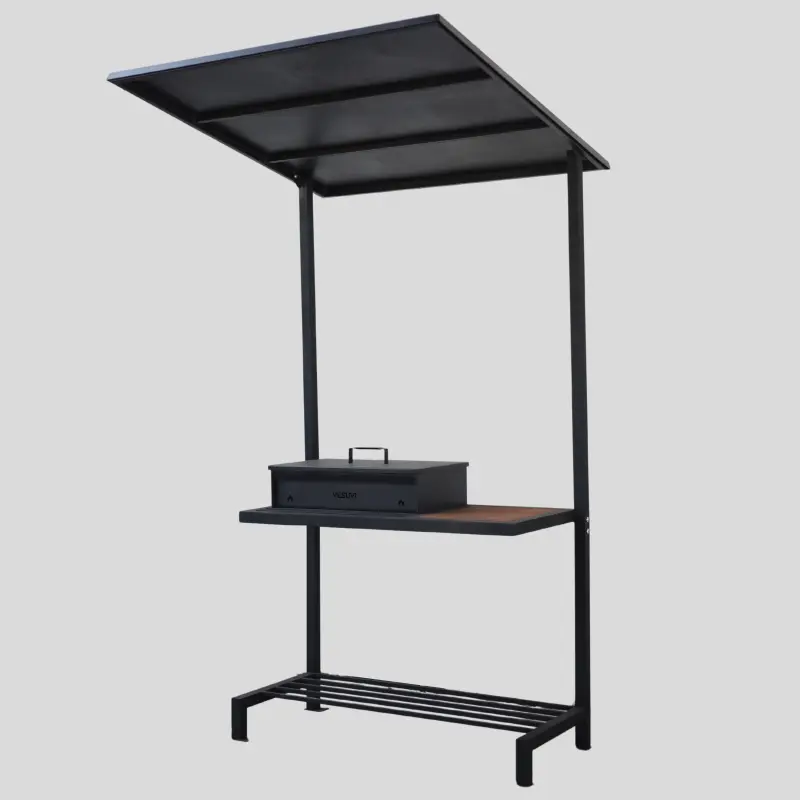 Мангал металевий Vesuvi Лофт №1 з жаровнею 235х140х125 см Чорний (102-15-loft-1)