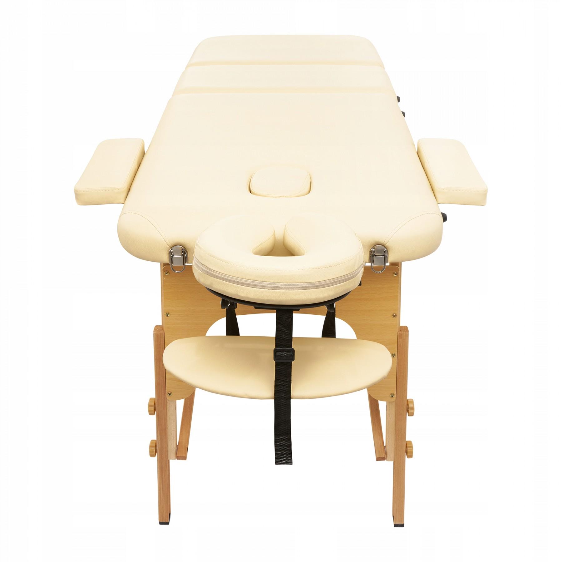 Массажный стол складной 4fizjo Massage Table+ Wood W60 Beige (39444) - фото 8