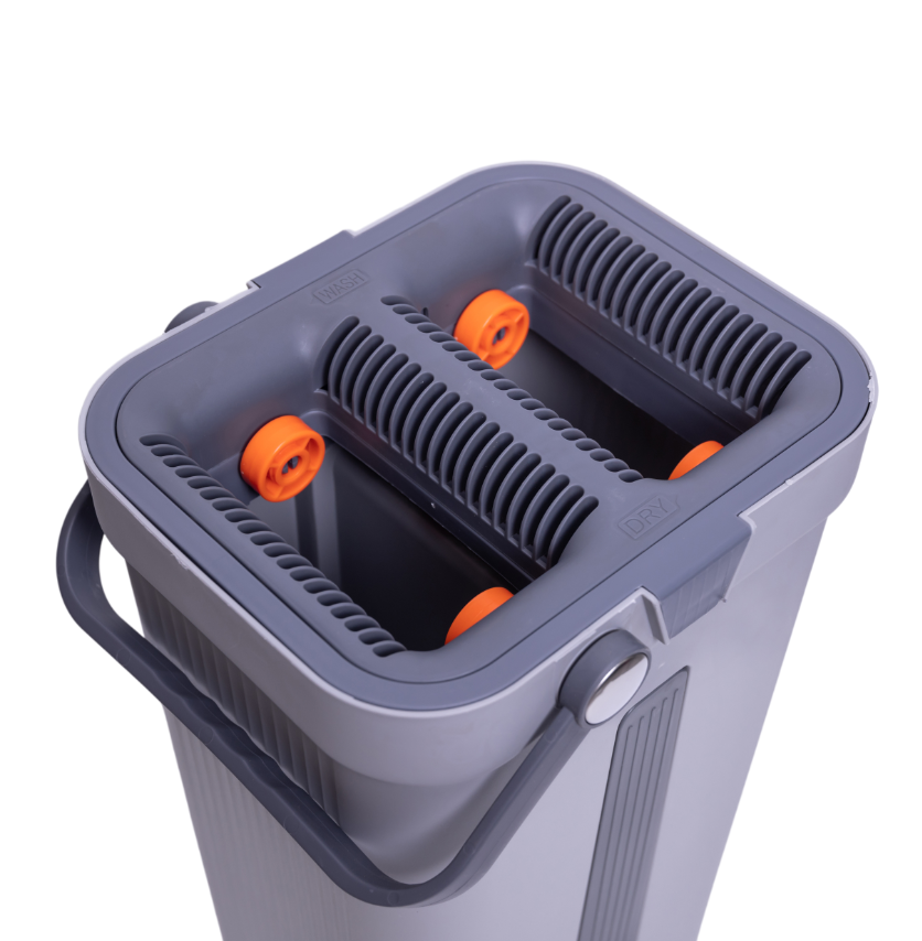 Комплект для уборки швабра плоская и ведро с 2 отсеками с отжимом Серый (HP-35015-20) - фото 8 Комплект для уборки швабра плоская и ведро с 2 отсеками с отжимом Серый (HP-35015-20) - фото 8