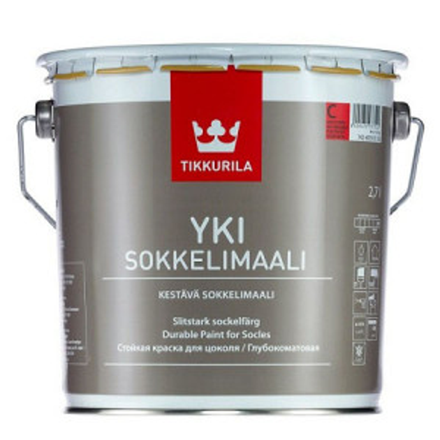 Краска TIKKURILA Yki матовая база С прозрачная для цоколей с антимикробными свойствами 2,7 л (1819479367)