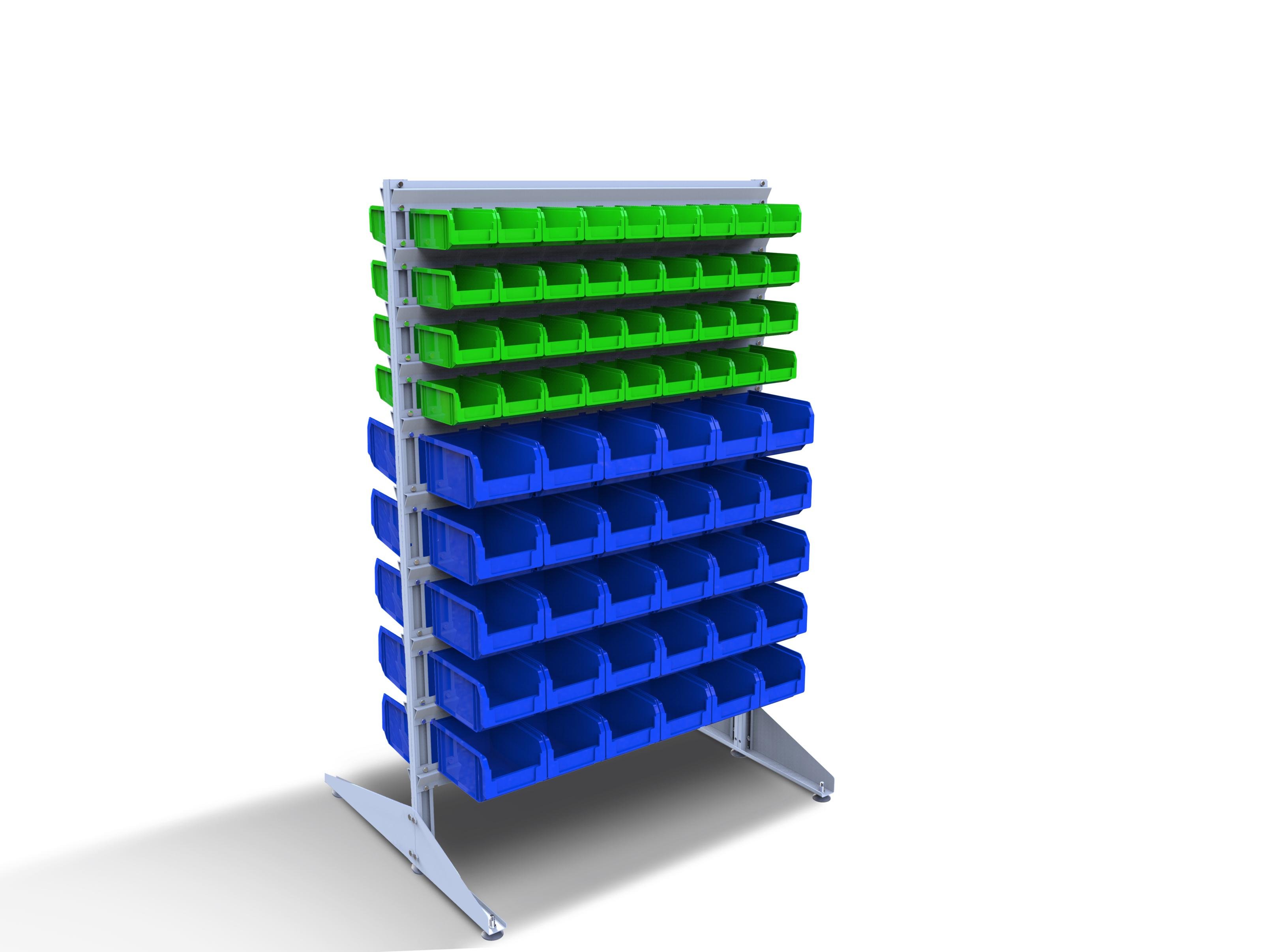 Стеллаж для метизов двухсторонний DS-15/8 700x1500x1000 мм (120017)