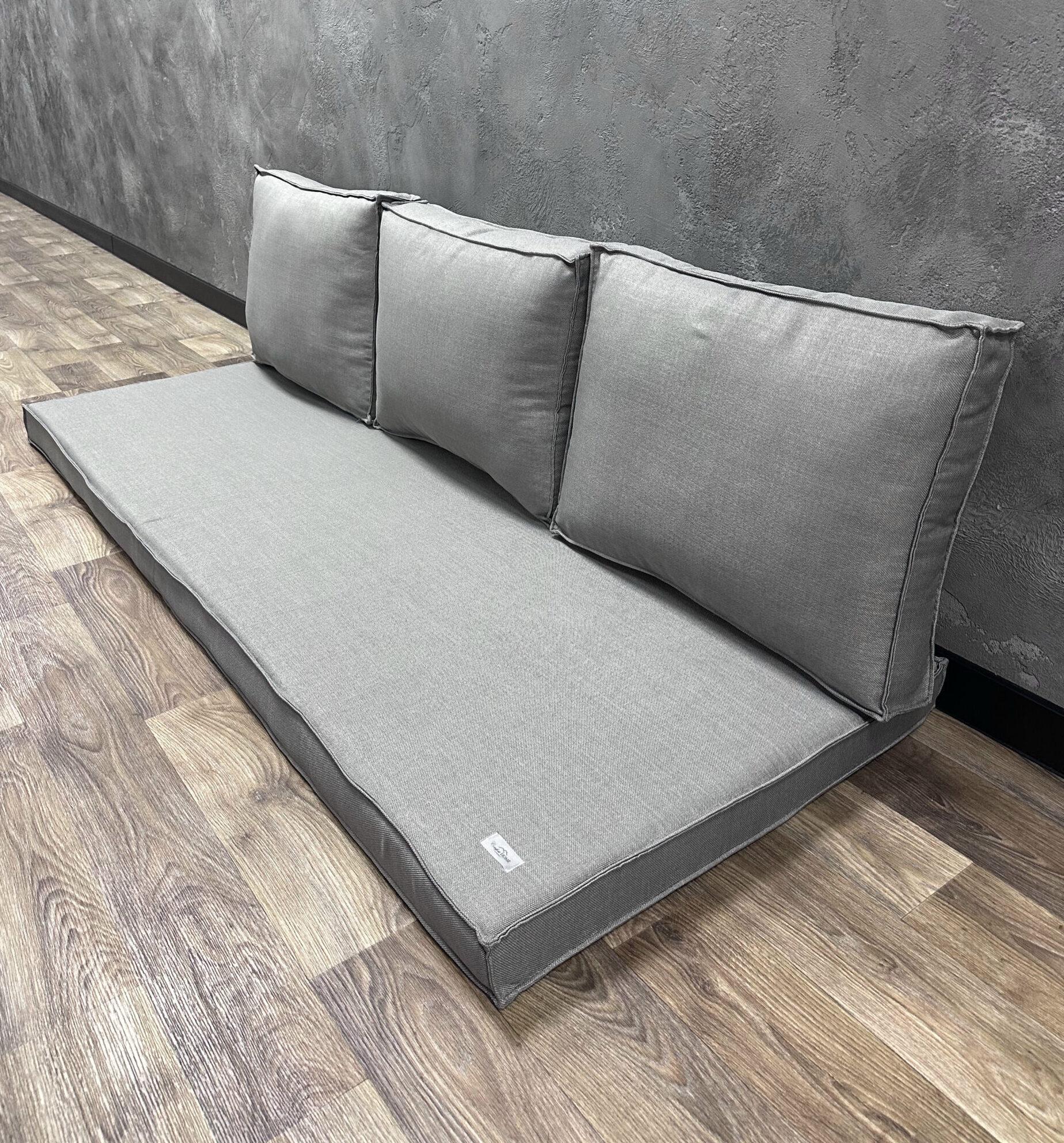 Комплект матрас с подушками Comfort Home рогожка на поддоны/качели/каркасы/садовую мебель 160х60х40х10 см
