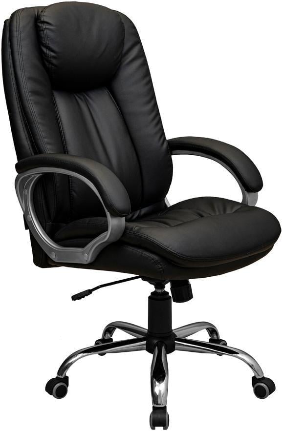 Офисное кресло руководителя Elite ProDesign AnyFix М-2 хром прорезиненные колеса экокожа Black (rch_chr_00241)