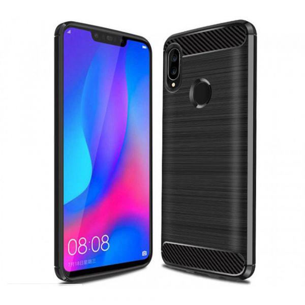 Чехол накладка Polished Carbon для Huawei Nova 3i, P Smart Plus черный