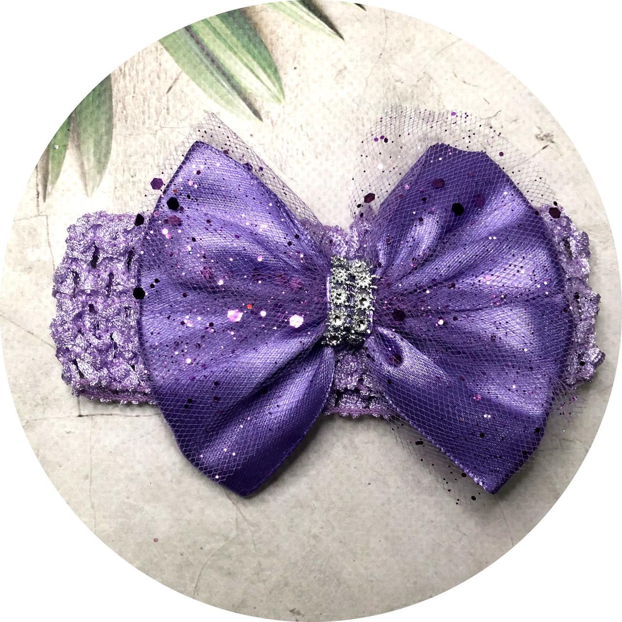 Повязка на голову с бантом Фиолетовый (2589996)