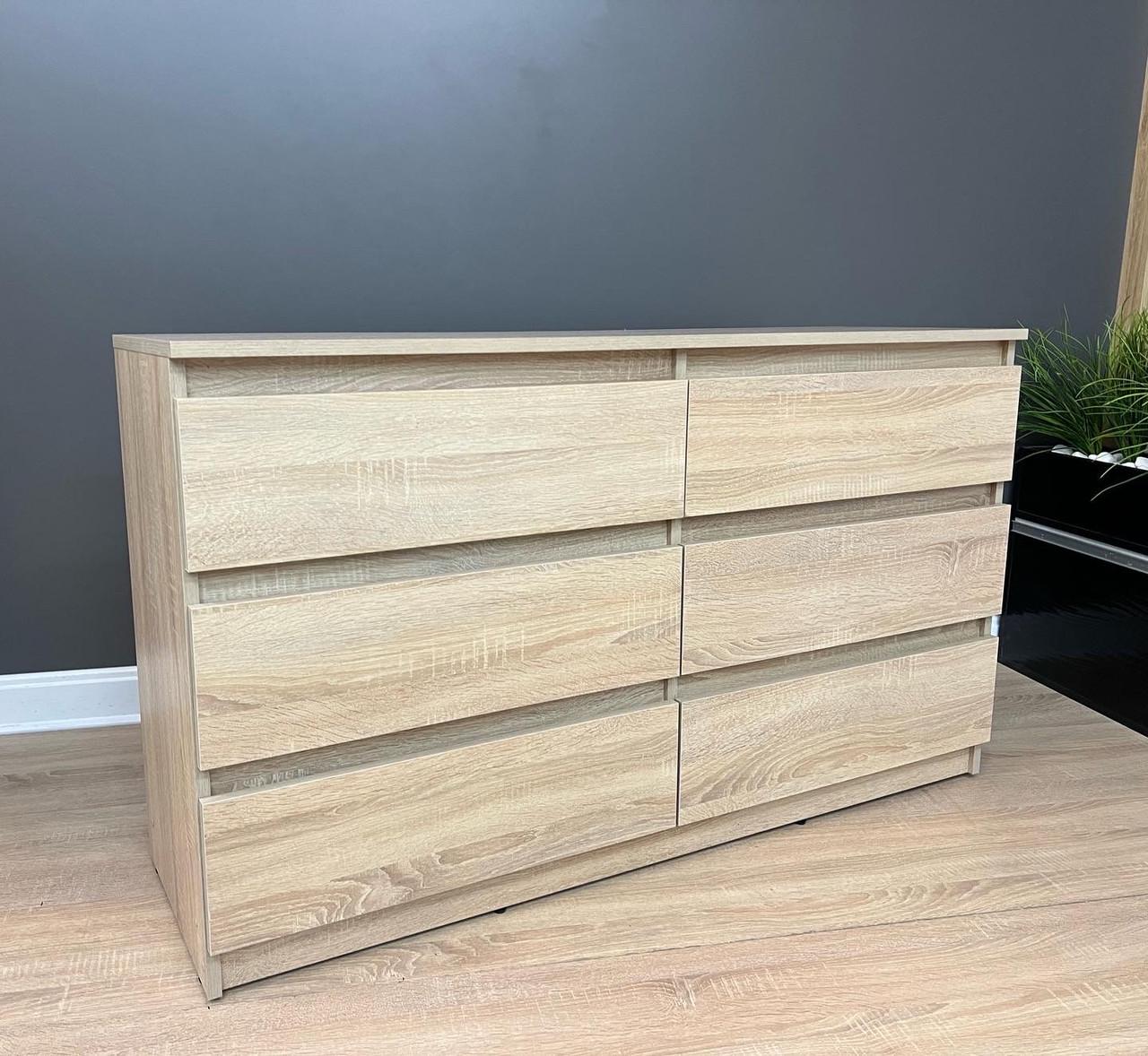 Комод Kvatro 130 на 6 шухляд 1300х750х400 мм Дуб сонома світлий - фото 3 Комод Kvatro 130 на 6 шухляд 1300х750х400 мм Дуб сонома світлий - фото 3