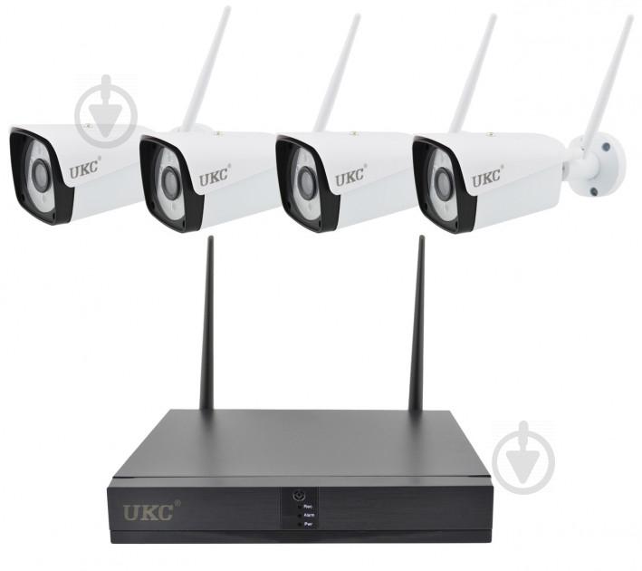 Комплект видеонаблюдения беспроводной DVR KIT CAD Full HD UKC 8004/6673 WiFi 4ch набор на 4 камеры