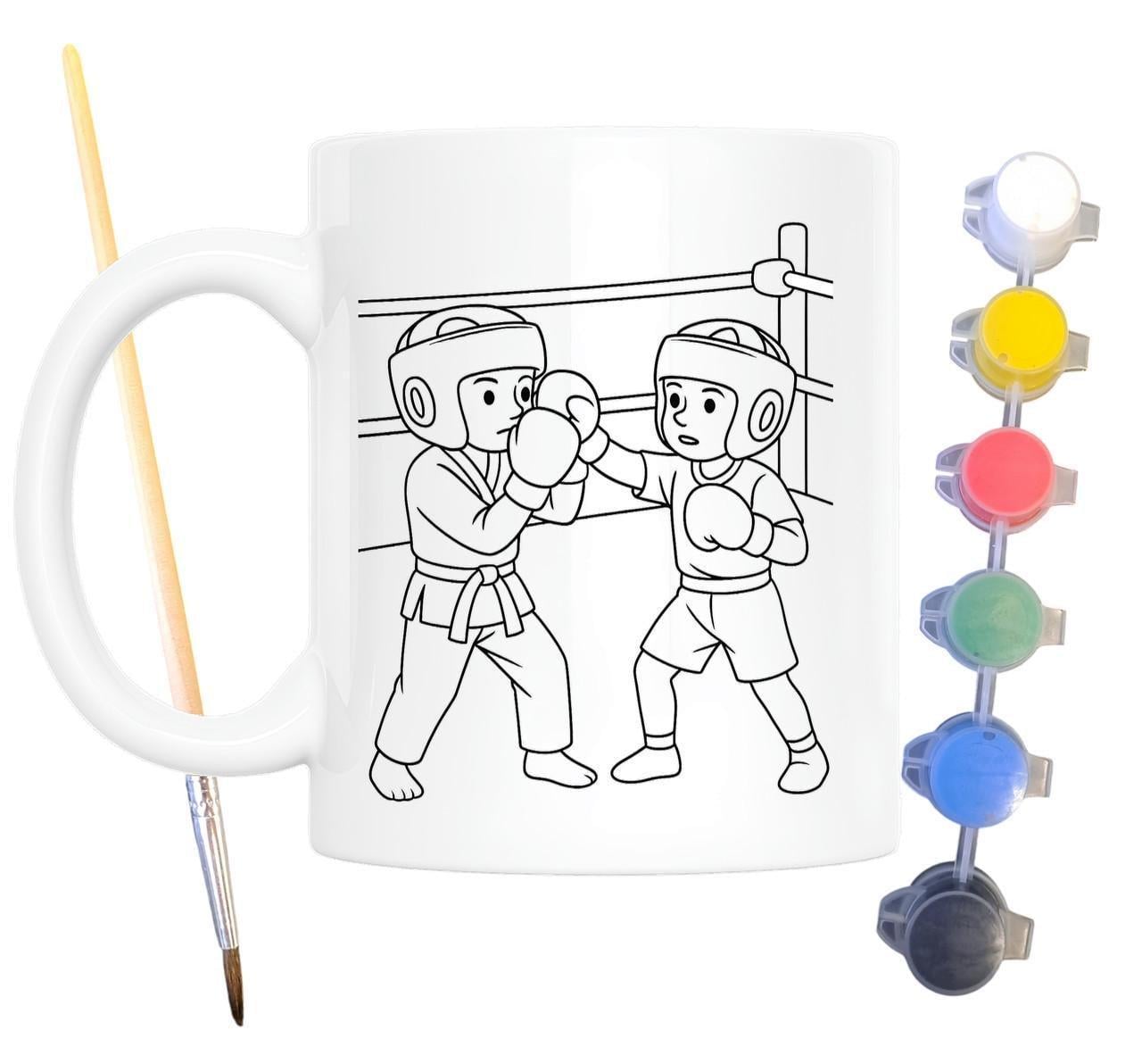 Набор для творчества кружка раскраска Боксер 330 мл Белый (КР0117)