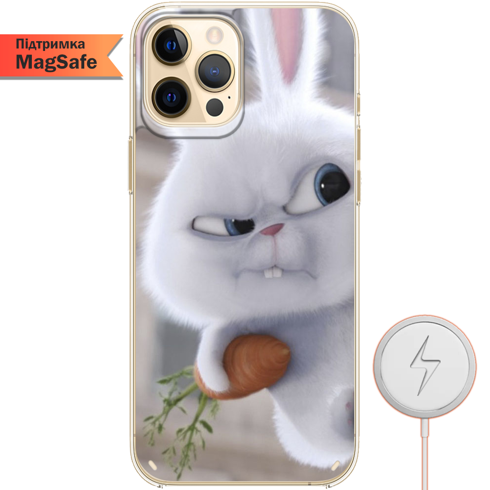 Чехол BoxFace iPhone 12 Pro Max Rabbit Snowball Прозрачный силикон с поддержкой MageSafe (41085-up1116-41499)