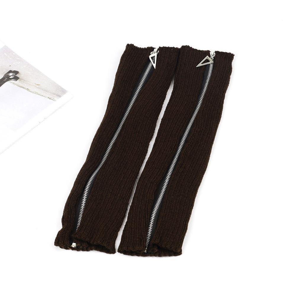 Гетры с молнией в рубчик One size Коричневый (2403) - фото 3 Гетры с молнией в рубчик One size Коричневый (2403) - фото 3