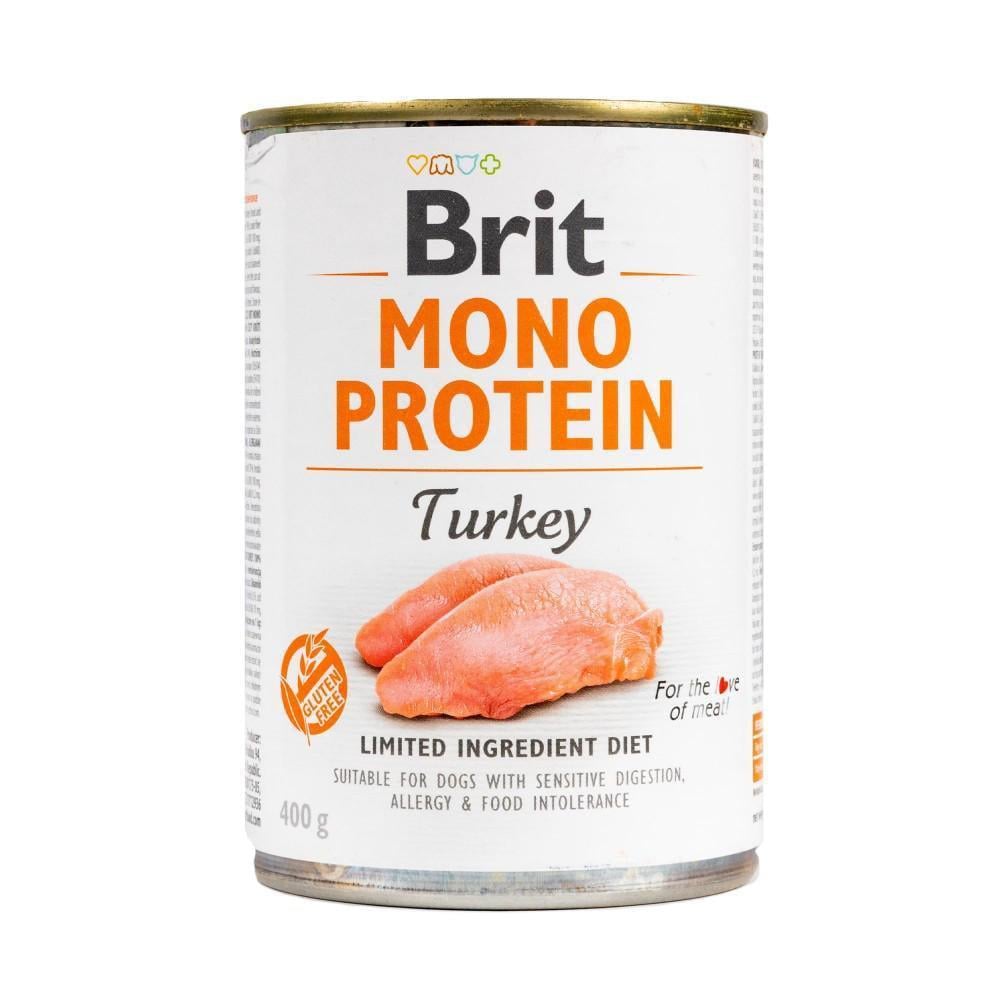 Корм вологий для собак Brit Mono Protein Turkey з індичкою 400 г (арт.100060/529780)