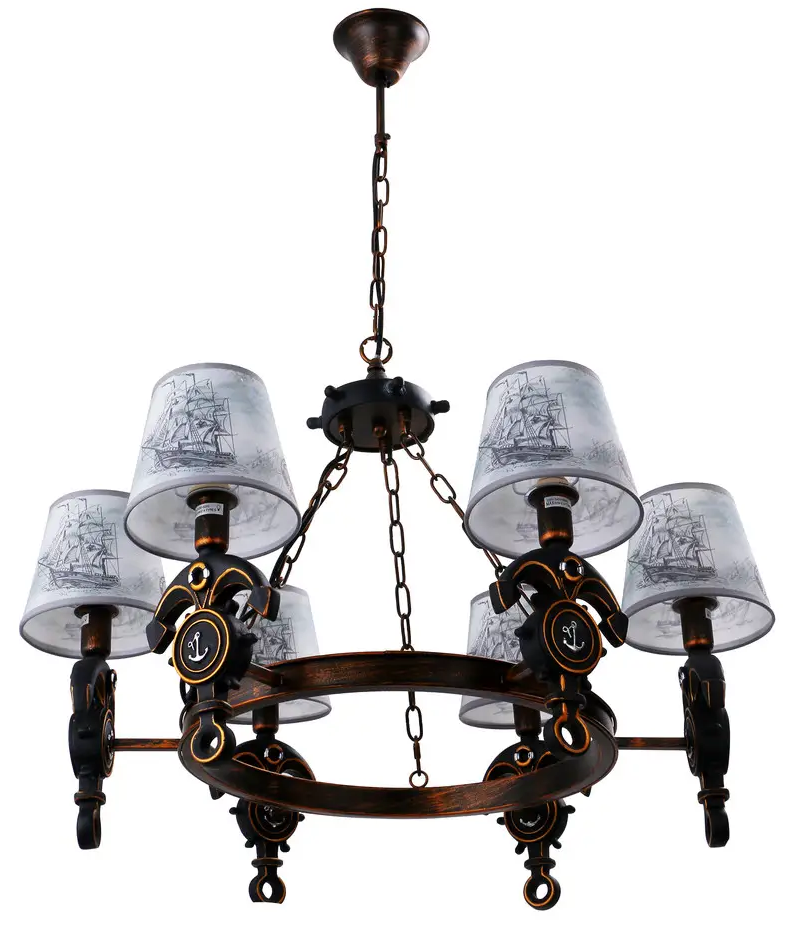 Люстра Sirius на шесть плафонов под лампу Е14 Бронзовый (YG 18233-6P)